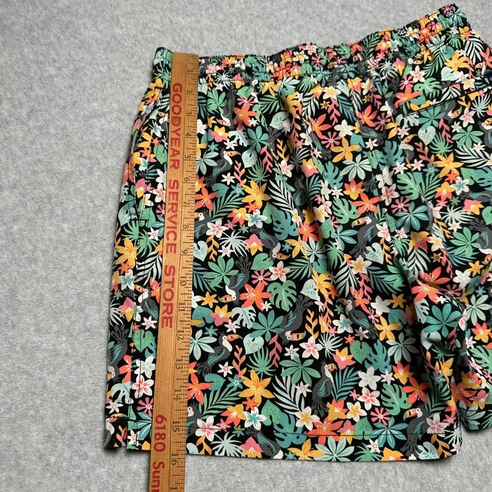 Chubbies Mens Swim Trunks Tropical Toucan Floral 5.5 Inch Inseam XL Black Pink